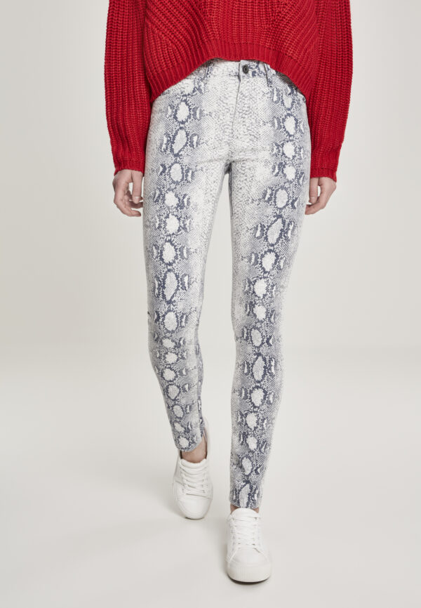 Women's Animal Stretch Twill Skinny Panties Off-White Snake Pants