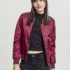 Women's Basic Bomber Jacket burgundy
