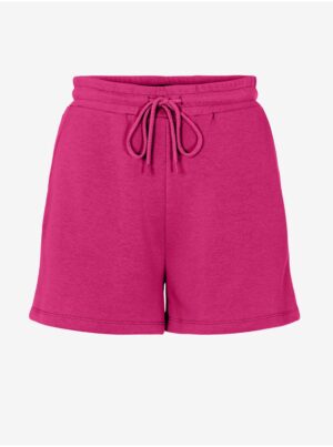 Women's Basic Sweatpants Dark Pink Pieces Chilli Shorts - Women