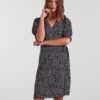 Women's Black Polka Dot Wrap Dress Pieces Tala - Women's