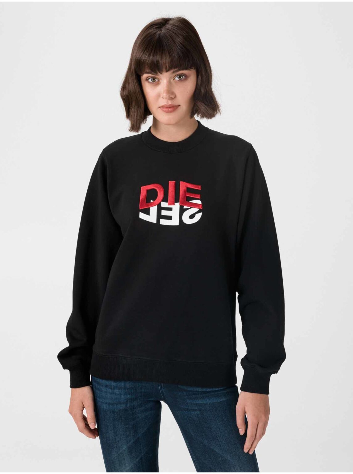 Women's Black Sweatshirt Diesel F-Ang - Women