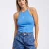 Women's Blue Basic Tank Top Pieces Costina - Women