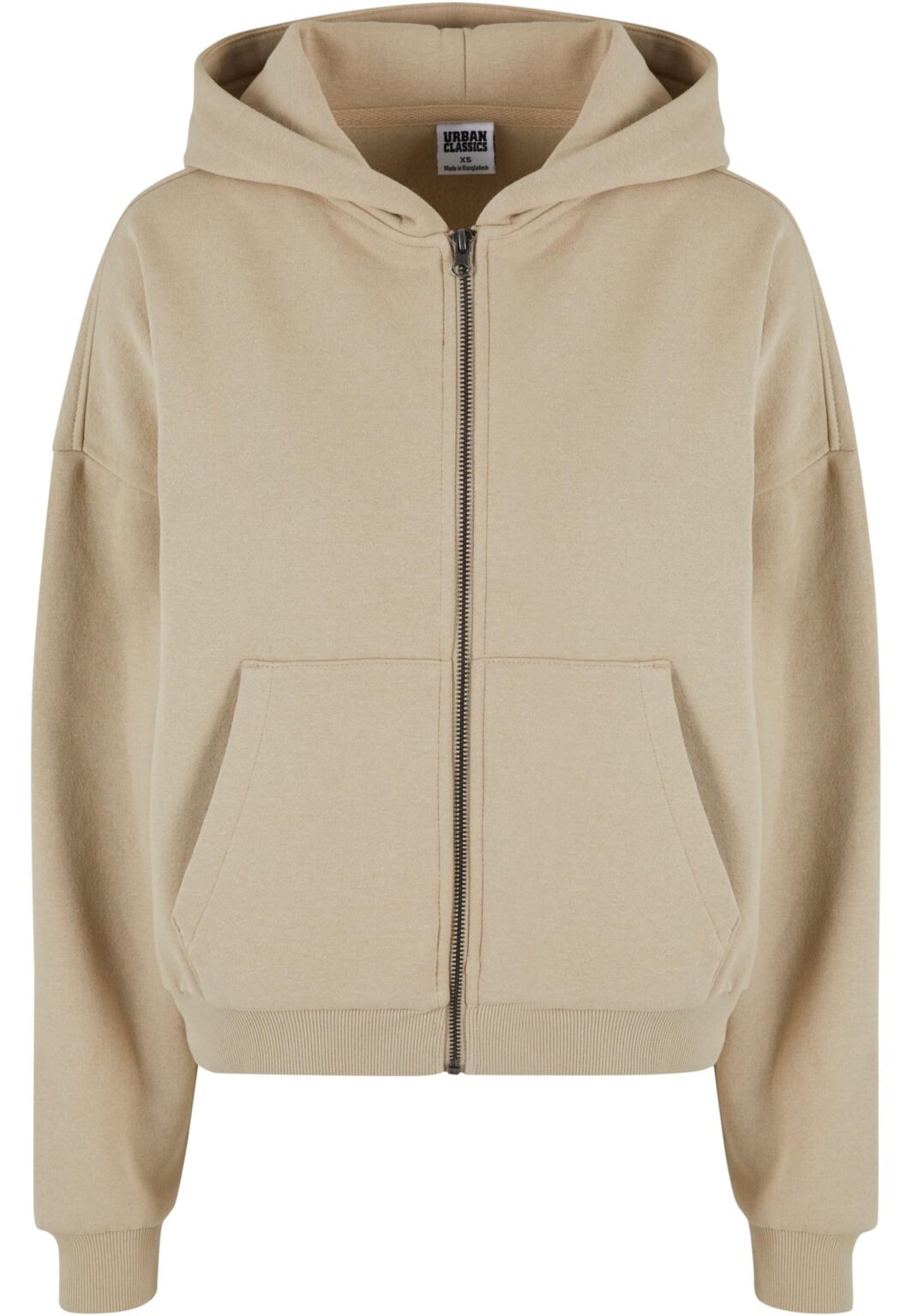 Women's Boxy Zip Hoody - Beige