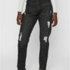 Women's Boyfriend Denim Pants - Black