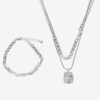 Women's Bracelet and Necklace Set in Silver Color Pieces Myrsa - Women