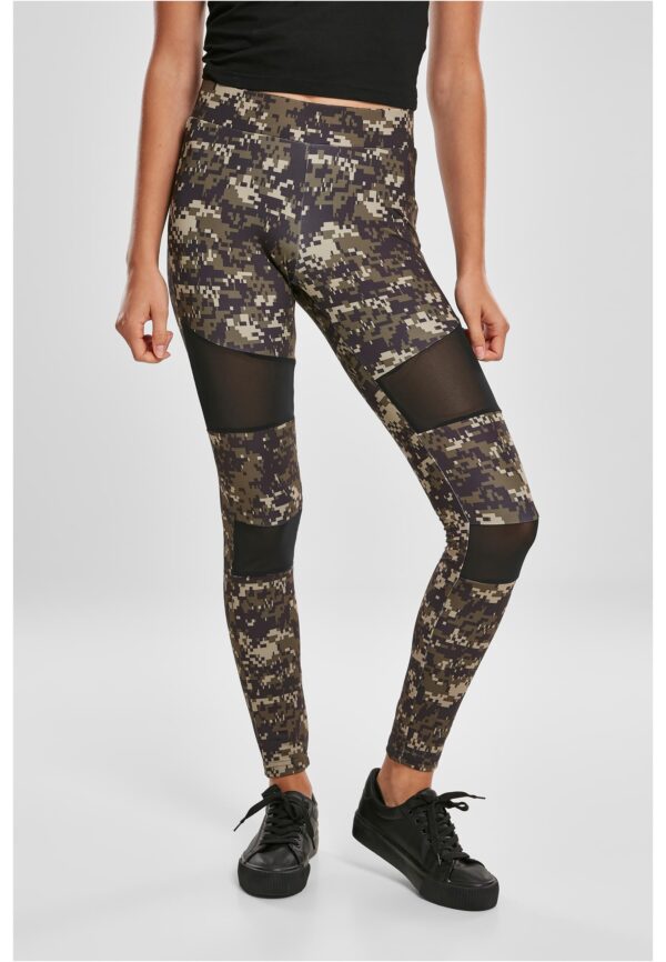 Women's Camo Tech Mesh Leggings Made of Wood Digital Camouflage