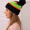 Women's Cap Kinga K297 Black + Neon Green + Orange
