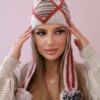 Women's Cap with Long Ears Eunika K322 Beige+Foxy