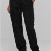 Women's Cargo Twill High Waisted Trousers - Black