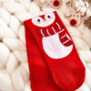 Women's Christmas socks with penguin pattern red