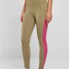 Women's Color Block Khaki/Light Purple Leggings