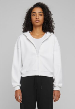 Women's Cozy Short Zip Sweatshirt White Women's Cozy Short Zip Sweatshirt White