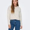 Women's Cream Patterned Sweater ONLY Gracie - Women