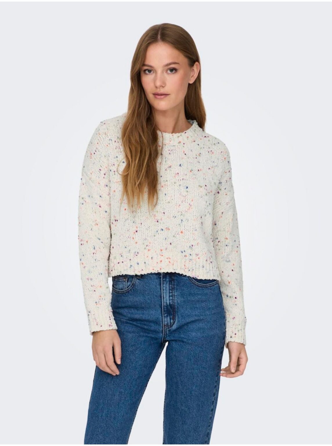 Women's Cream Patterned Sweater ONLY Gracie - Women