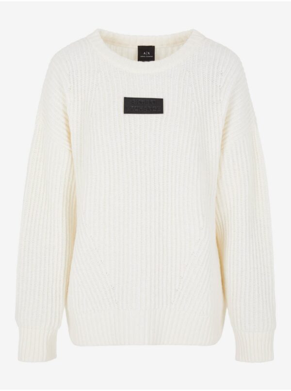 Women's Cream Wool Sweater Armani Exchange - Women
