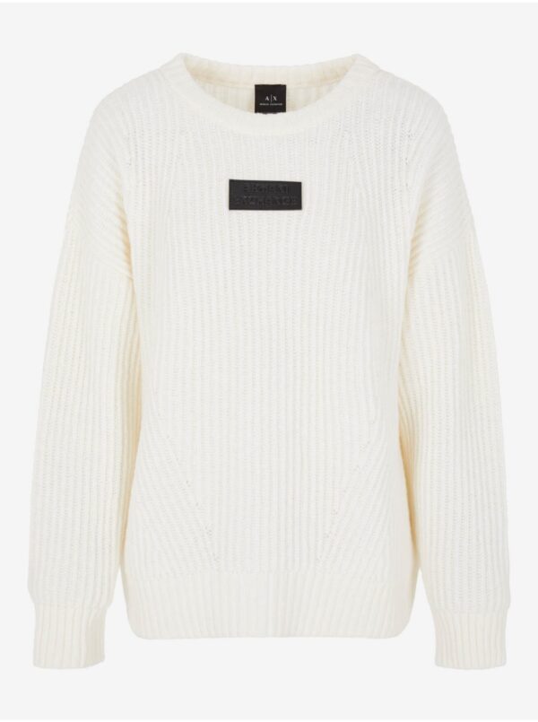Women's Cream Wool Sweater Armani Exchange - Women