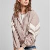 Women's Crinkle Batwing jacket dukrose/whitesand