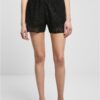 Women's Crochet Lace Resort Shorts in Black