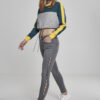 Women's Cropped 3-Tone Stripe Crew Grey/Jasper/Chrome-Yellow