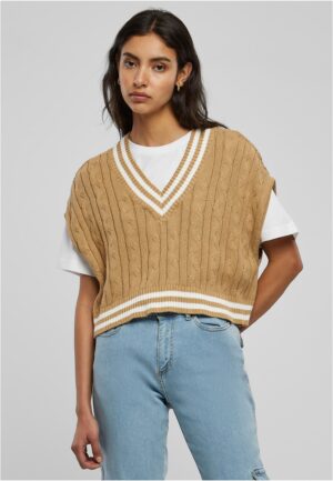 Women's Cropped Knit College Slipover Unionbeige Women's Cropped Knit College Slipover Unionbeige