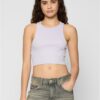 Women's Cropped Rib Top 2-Pack Softseagrass+Lilac