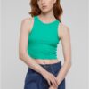 Women's Cropped Rib Top - Green