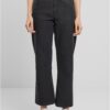 Women's Cropped Straight Leg Jeans - Black