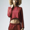 Women's Cropped Terry Hoody burgundy