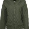 Women's Diamond Quilt Nylon Jacket Olive