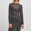 Women's Double Layer Dress AOP asphalt/black