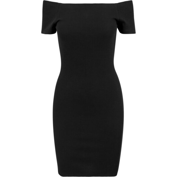 Women's Dress Off Shoulder Rib - Black