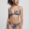 Women's Dye Triangle Back Bikini Black/White Bikini