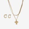 Women's Earrings and Necklace Set in Gold Color Pieces Mana - Women