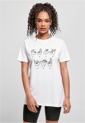 Women's FU T-shirt in sign language white