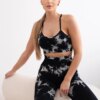 Women's Fitness Set Top + Push Up Leggings - Black