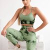 Women's Fitness Set Top + Push Up Leggings - Dark Mint