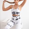 Women's Fitness Set Top + Push Up Leggings - White