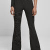 Women's Flared Pin Stripe Trousers Black/White