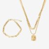 Women's Gold Bracelet and Necklace Set Pieces Myrsa - Women's