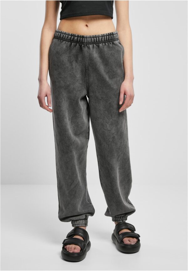 Women's High Waist Stone Washed Sweat Pants black