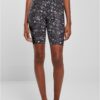 Women's High Waist Tech Mesh AOP Cycle Shorts blackuniverse