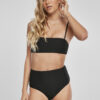Women's High Waisted Bandeau Bikini Black