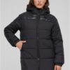 Women's Hooded Coat Mixed Black