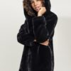 Women's Hooded Teddy Coat Black