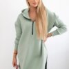 Women's Insulated Sweatshirt with Decorative Buttons - Dark Mint