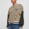 Women's Jacket AOP Oversized College Sweat Jacket unionbeigeleo/black