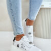 Women's Leather Platform Sneakers With Badges And Vinceza Inscription White