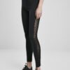 Women's Leggings Flock Lace Stripe - Black