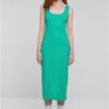 Women's Long Rib Green Dress