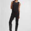 Women's Long Tech Mesh Jumpsuit in Black